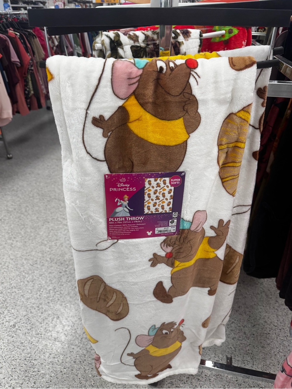 NWT Disney Cinderella Gus Gus blanket plush throw blanket
50x70